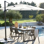 Ombrellone decentrato grigio Aura NATERIAL L 286 x 286 cm con telo bianco