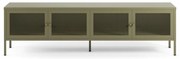 Mobile TV verde in metallo 160x50x35 cm Fayna – Marckeric