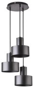 Lampadario su filo RIF 3xE27/60W/230V nero