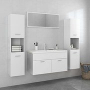 Set mobili da bagno bianco lucido in truciolato