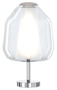 Lampada Contemporanea Double Skin Beta Metallo Cromo Vetro Trasp. 1 Luce E27