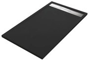 Piatto doccia SENSEA in resina Neo Metal Grid nero L 70 x L 140 x H 3.5 cm opaco effetto pietra