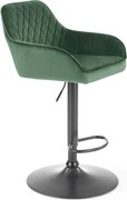 Sgabello da bar H-103 in velluto verde- H114 cm