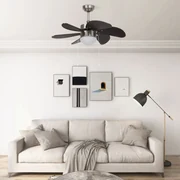 Ventilatore Da Soffitto Con Luce 76 Cm Marrone Scuro /
