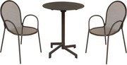 OPERA - set tavolo in metallo cm Ø 60 x 74 h con 2 poltrone Maris