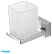 Porta spazzolino "Velvet" In Acciaio Cromato-Vetro Satinato