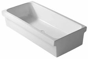 Lavabo a canale 120x45 cm in ceramica bianco lucido