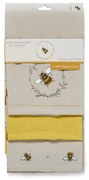 Set di 3 asciugamani da cucina in cotone beige e giallo Bumble Bees Bumblebees - Cooksmart ®