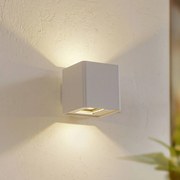 Applique da esterni a LED Aaron Lucande, Bianco / Opale, Alluminio, Moderno, Applique LED da esterni