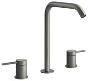 Gruppo lavabo 3 fori alto senza scarico steel brushed flessa 54011 gessi