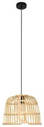 Lampadario Natura Glyneath nero paralume marrone E27 Ø37.5cm EGLO
