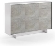 Mobile Madia Slim L 134 x H 87 x P 35 cm bianco e grigio cemento