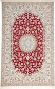 Nain Tappeto persiano 150x240 Rosso (Iran) Annodato A Mano