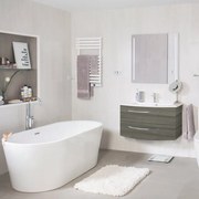 Mobile sottolavabo e lavabo Imagine per vasca centrale grigio sangallo L 90 x H 48 x P 48 cm 2 cassetti