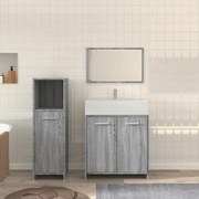 Set mobili da bagno 3 pz grigio sonoma in legno multistrato