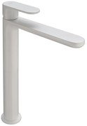 Rubinetto per lavabo getto laminare cristallino Plano bianco opaco HUBER H 24.6 cm