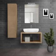 Mobile bagno sospeso aperto 80 cm Master rovere miele