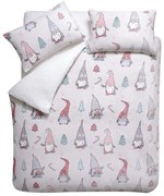 Set copripiumino e federa rosa chiaro in micropile per letto singolo 135x200 cm Festive Gnomes – Catherine Lansfield