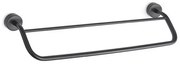 Kamalu - Porta salviette barra doppia 50 cm in acciaio inox nero opaco | Monde-N