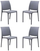 VOLGA - sedia da giardino in plastica set da 4