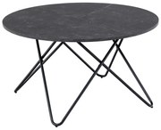 Tavolino rotondo nero con piano in marmo ø 80 cm Wyre - Actona