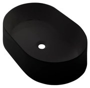 Lavabo da appoggio COVER ovale in ceramica L 60 x H 11.5 x P 40 cm nero satinato piletta non inclusa
