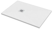 Piatto doccia in carbonato di calcio Horus bianco L 70 x L 100 x H 2.7 cm opaco effetto pietra