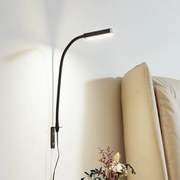 Lindby Flexola Lampada a LED da lettura, nera, angolare, ferro, spina