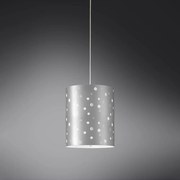 Sospensione Moderna A 1 Luce Pois Xl In Polilux Bicolor Silver Made In Italy