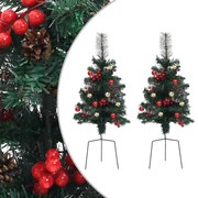 Alberi di Natale Artificiale per Viali 2 pz in PVC con LED, None / Artificiali per Viali / 76 cm