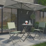 Set tavolo e sedie Emys NATERIAL in acciaio antracite per 2 persone