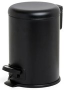 Cestino bagno nero acciaio inox con apertura a pedale e secchio interno removibile