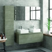 Kamalu - composizione bagno 120cm sospesa con mobile specchio e colonna