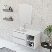 Mobile bagno sospeso 100 cm Master bianco con cassetti e vani