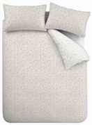 Biancheria da letto singola in cotone beige e bianco 135x200 cm Shadow Leaves - Bianca
