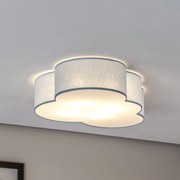 TK Lighting Plafoniera Cloud, blu, 63 cm di lunghezza, tessuto, nuvola, E27