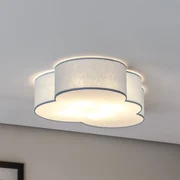 TK Lighting Plafoniera Cloud, blu, 63 cm di lunghezza, tessuto, nuvola, E27