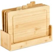 Set 4 taglieri e supporto in bambù