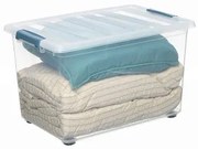 Scatola Multiuso Domopak Living Katla Con ruote Con manici Trasparente 57 L (59 x 39 x 36,5 cm)