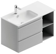 Mobile sottolavabo e lavabo Pull grigio artico opaco in mdf L 90 x H 56 x P 46 cm 2 cassetti