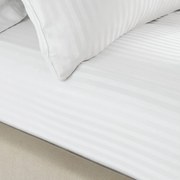 Lenzuolo teso bianco 90x190 cm Satin Stripe - Catherine Lansfield