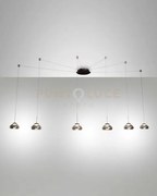 Arabella sospensione fume' 6 luci a led 3000k - 48w - 4530 lm dimme...
