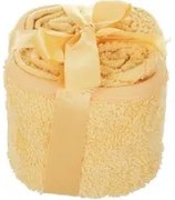 Set 4 lavette asciugamani cotone giallo 30x30 cm Pop Corn