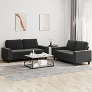 Set Di Divani 2 Pz Nero İn Tessuto /