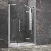 Porta doccia 130cm battente e 2 fissi colore bianco | KT6000B - KAMALU