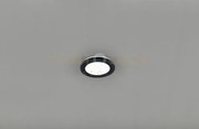 Plafoniera led tonda metallo nero dimmerabile con interruttore a pa...