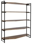 Scaffale DKD Home Decor Nero Naturale Metallo Legno di mango 150 x 40 x 181 cm