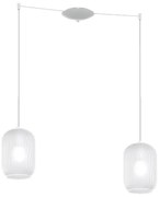 Sospensione bianco 2 luci spostabile vetri bianco fog 1181bi-s2 s-bf