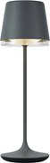Lampada da tavolo grigio scuro con LED IP65 ricaricabile con stazione di ricarica - Bass