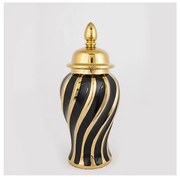 Vaso in ceramica 36,5x16 cm oro/nero